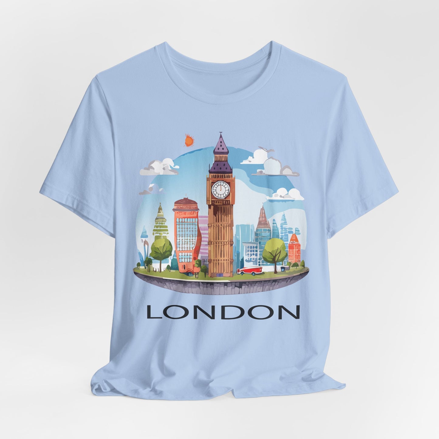 London Travel Shirt Unisex Graphic Tee With Travel Prints 100 Percent Cotton