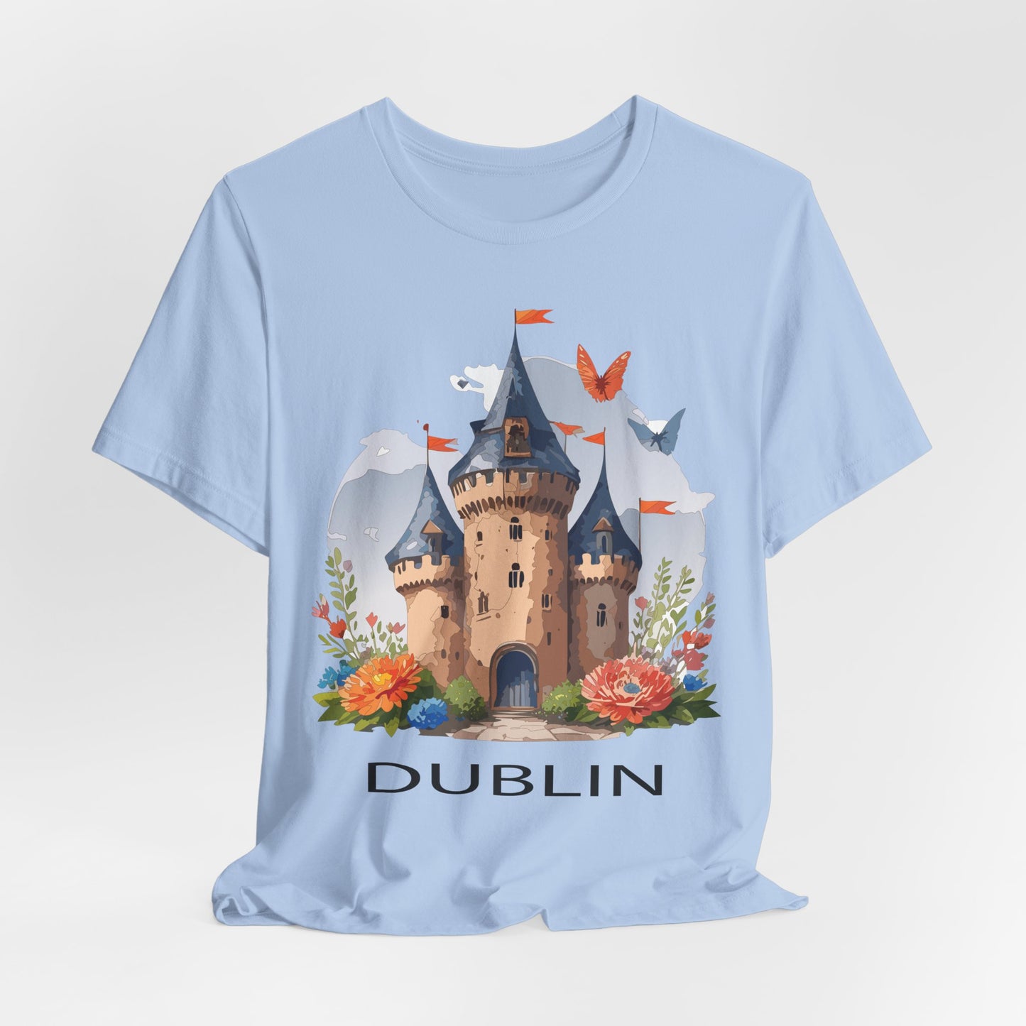 Unisex Travel Graphic Tee Dublin Shirt With Travel Prints Cotton Jersey