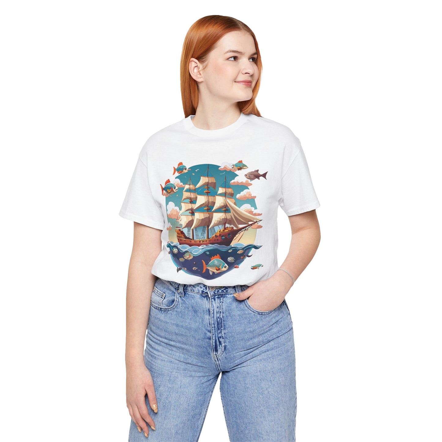 Ship Tee Shirt, Tee Shirt with Ship