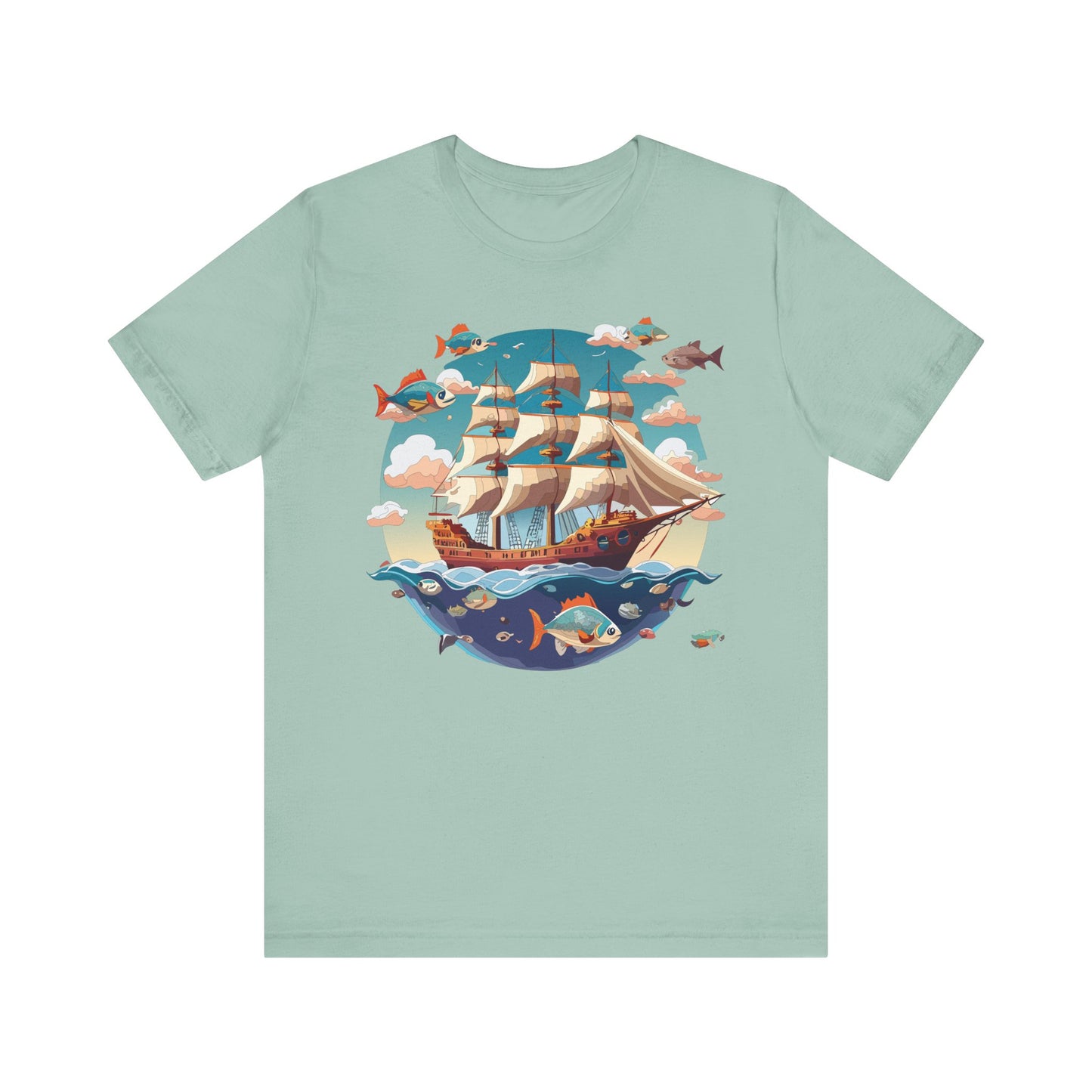 Ship Tee Shirt, Tee Shirt with Ship