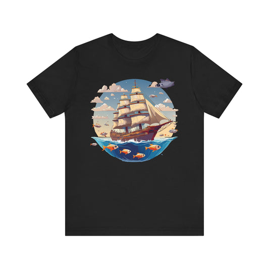 Ship Tee Shirt, Tee Shirt with Ship