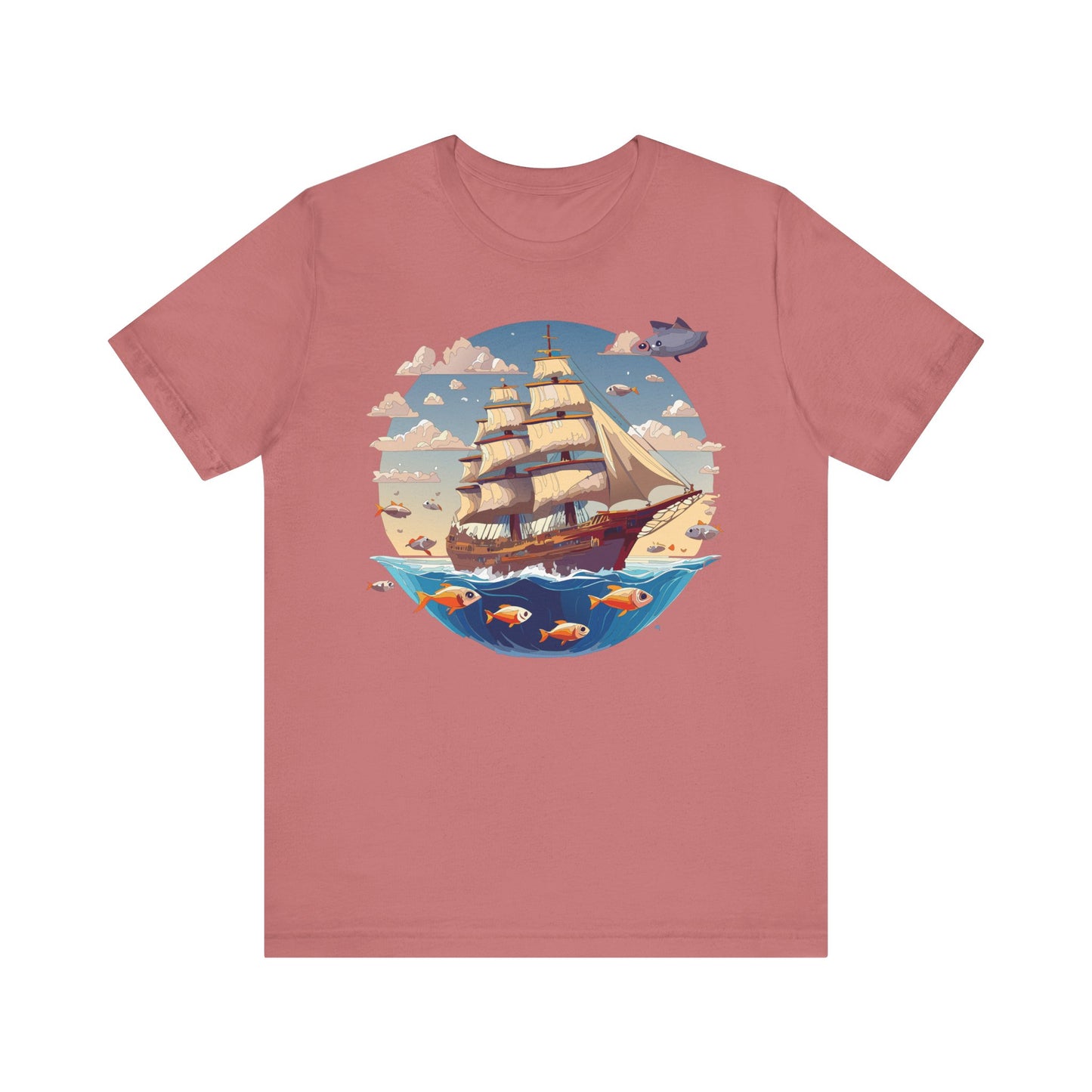Ship Tee Shirt, Tee Shirt with Ship