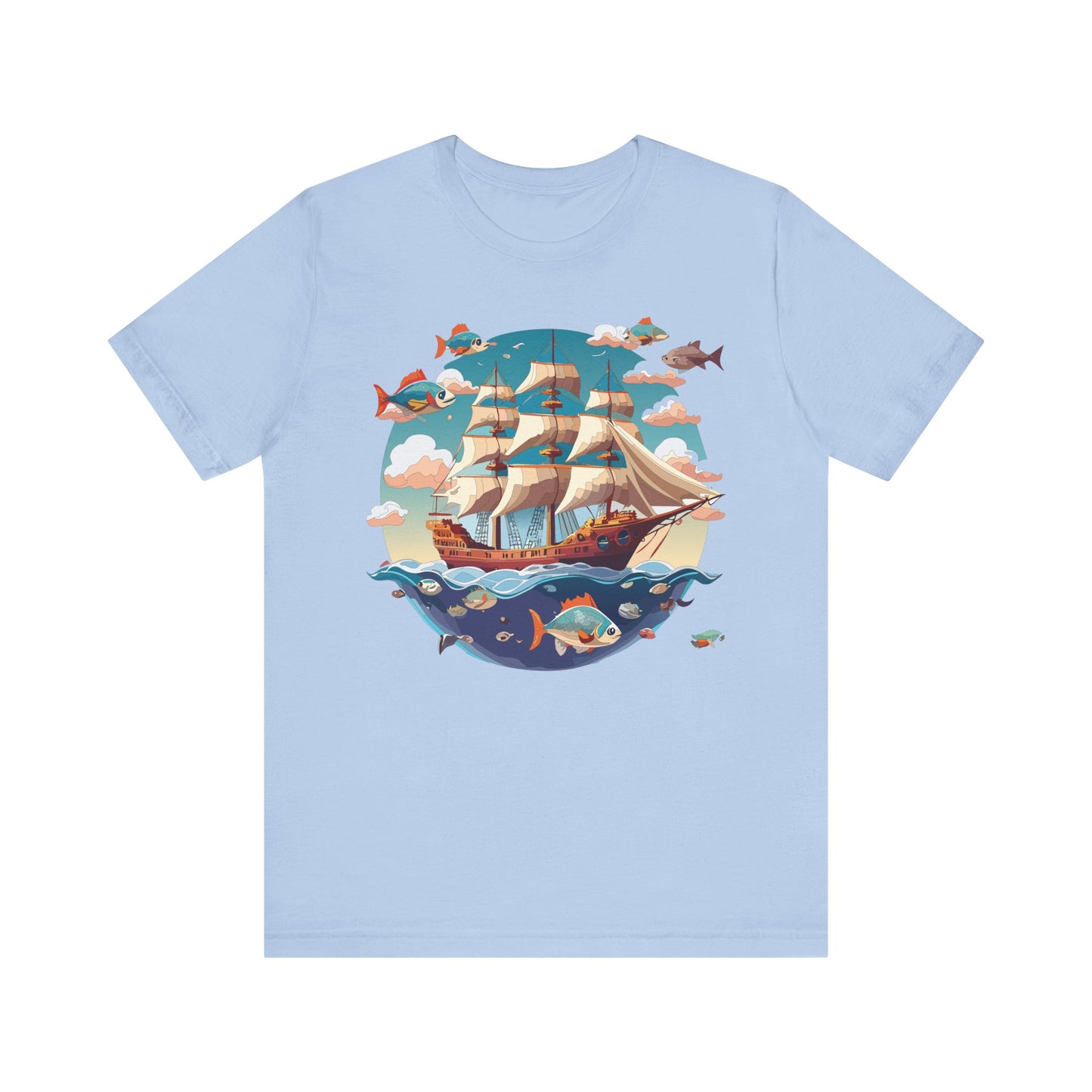 Ship Tee Shirt, Tee Shirt with Ship