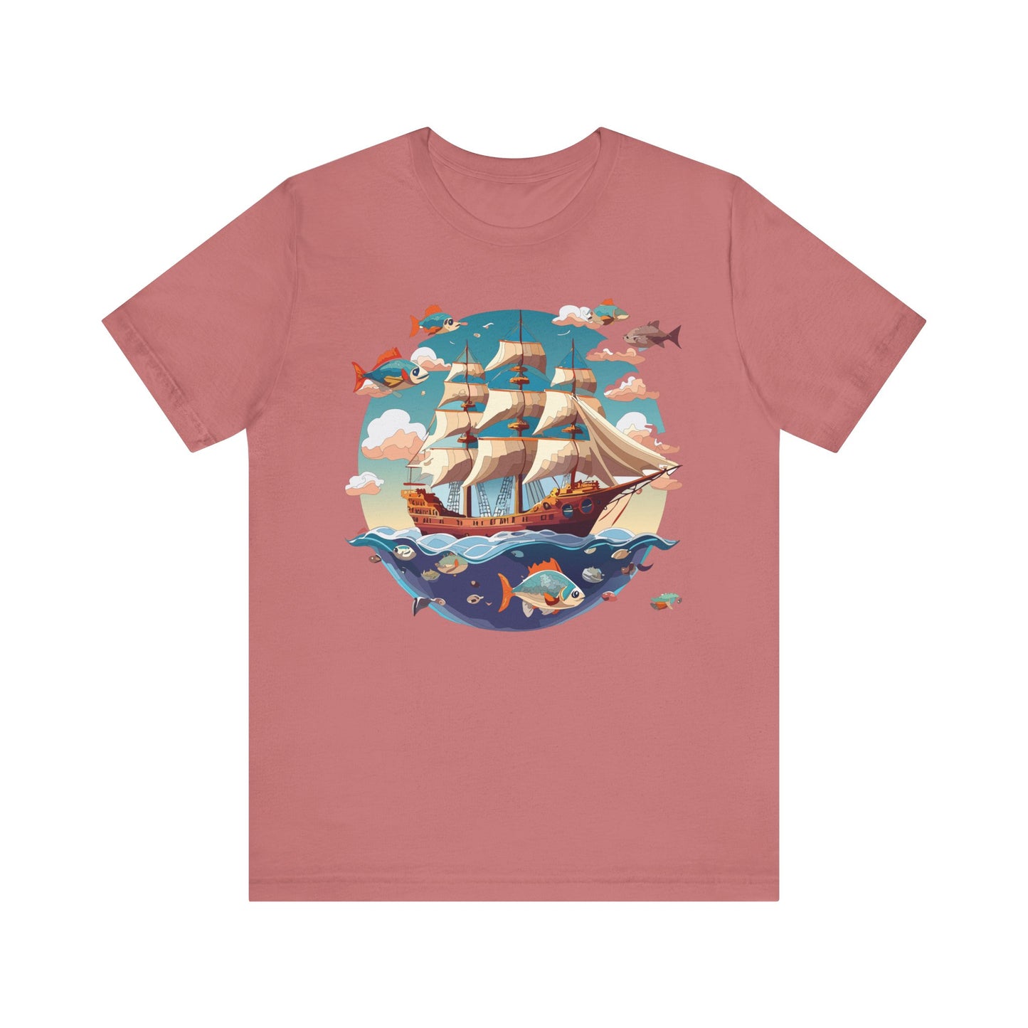Ship Tee Shirt, Tee Shirt with Ship