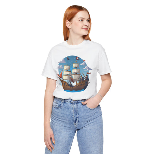 Ship Tee Shirt, Tee Shirt with Ship