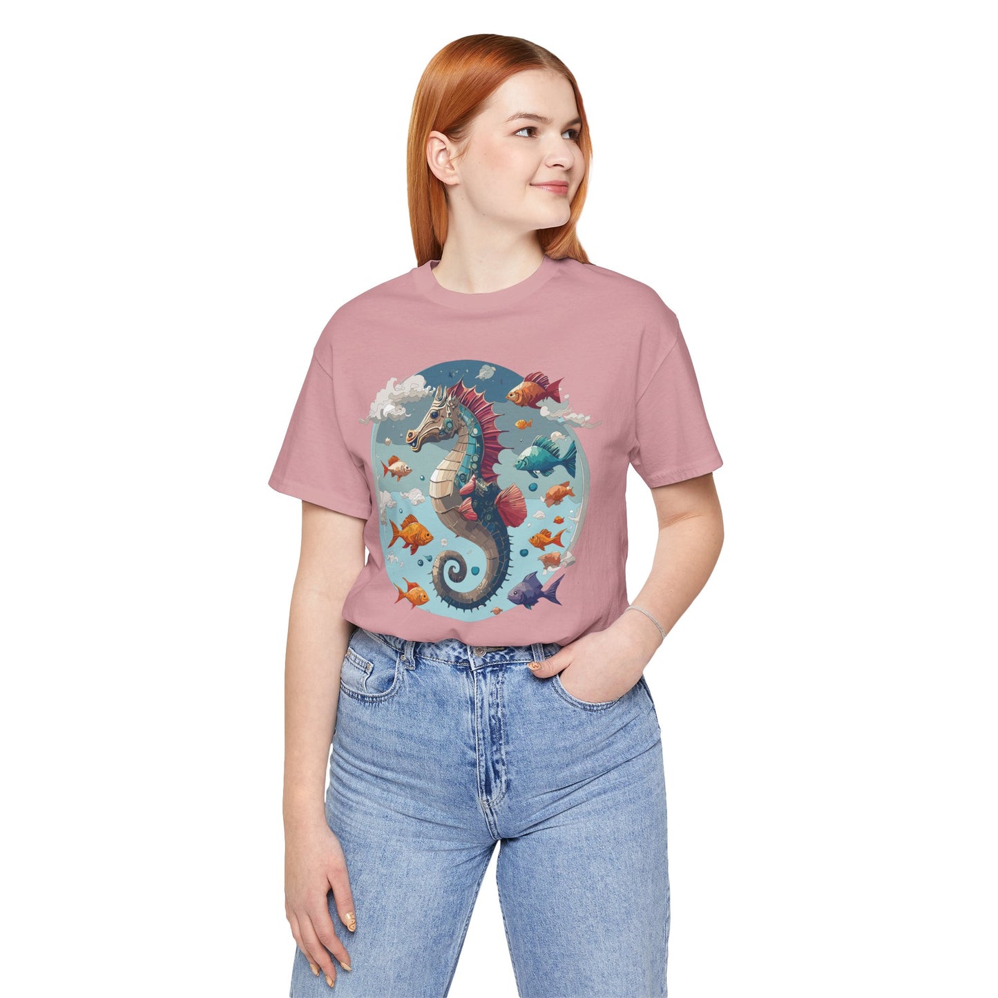 Animals Shirt, Shirt with Seahorse