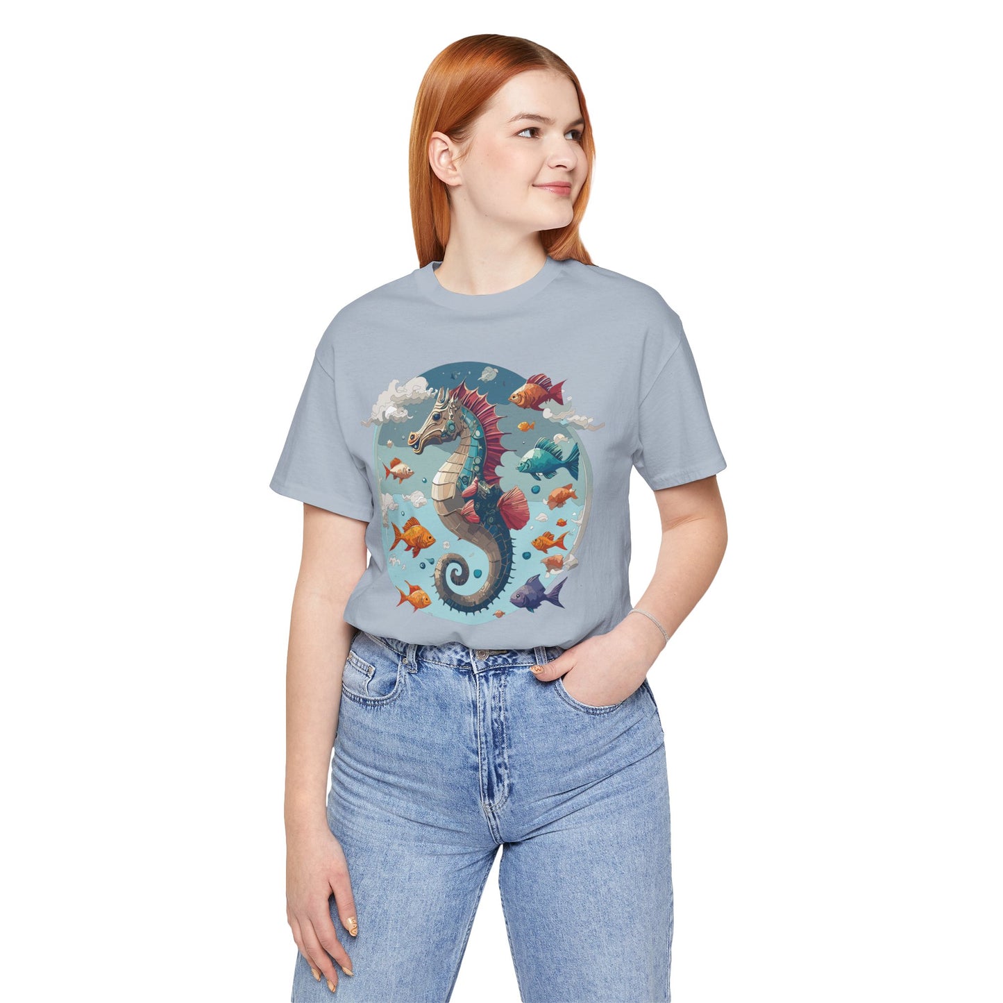 Animals Shirt, Shirt with Seahorse