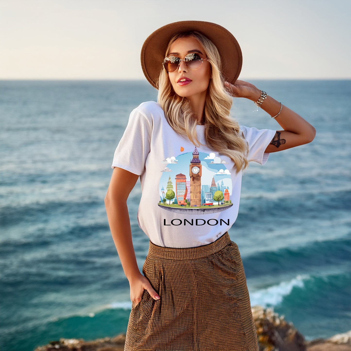 London Shirt, Travel T-Shirt, Tourist Shirts, Tee Shirt with Travel Prints 1