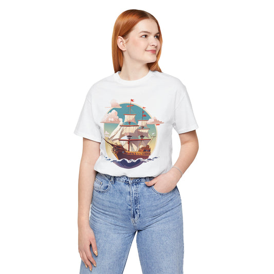 Ship Tee Shirt, Tee Shirt with Ship
