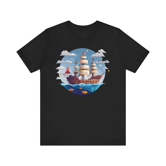 Ship Tee Shirt, Tee Shirt with Ship