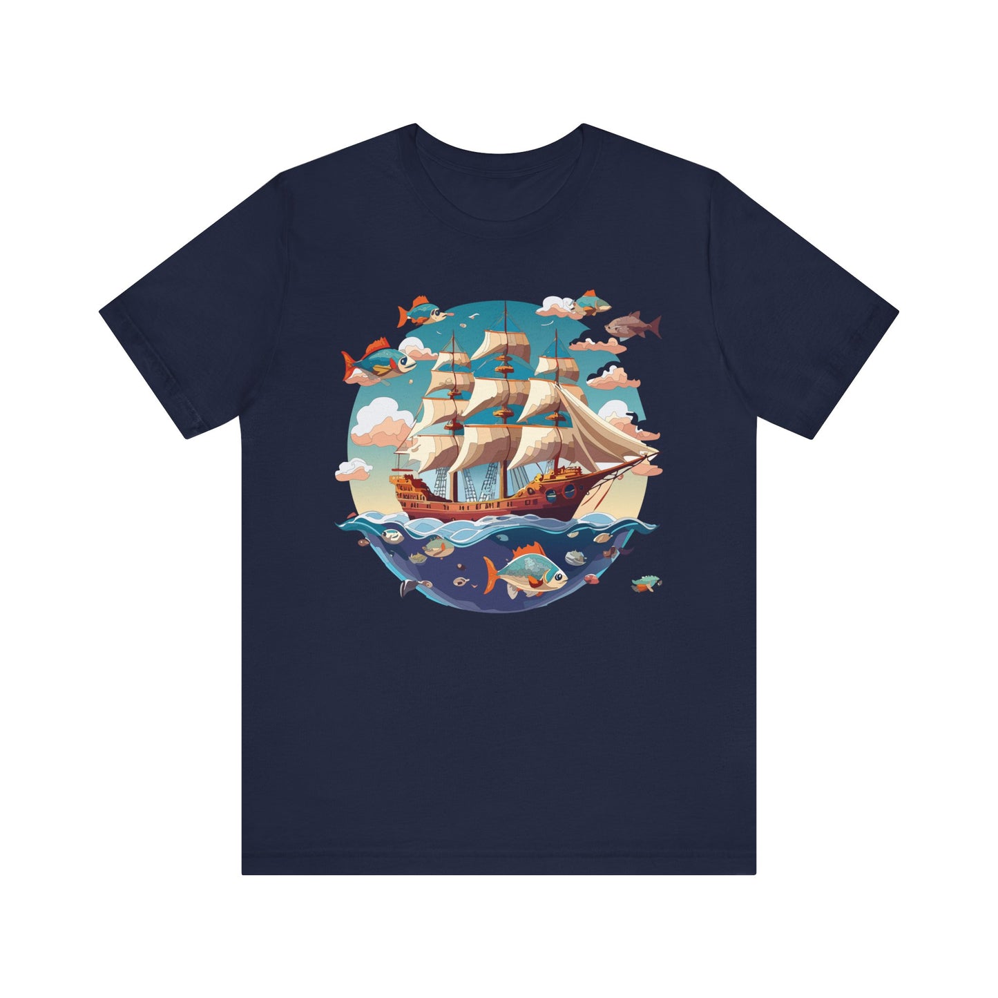 Ship Tee Shirt, Tee Shirt with Ship