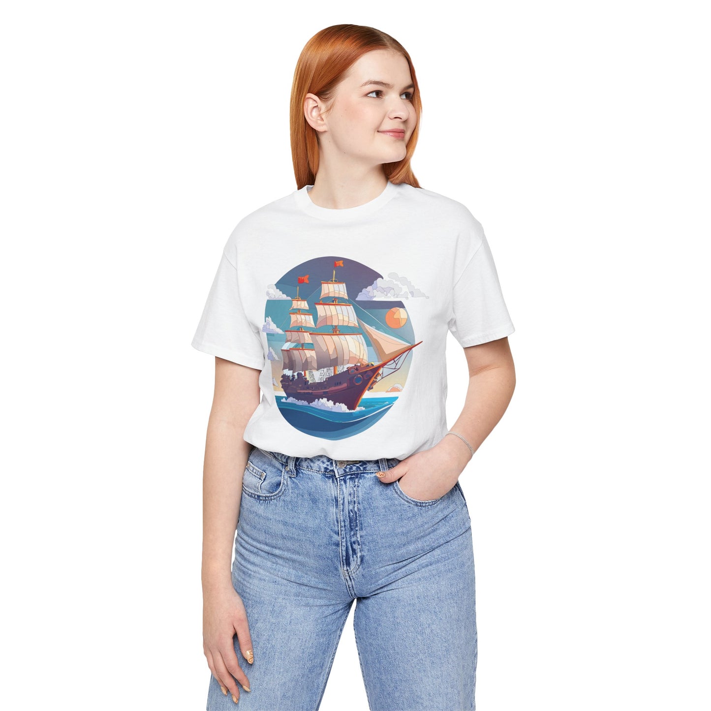 Ship Tee Shirt, Tee Shirt with Ship