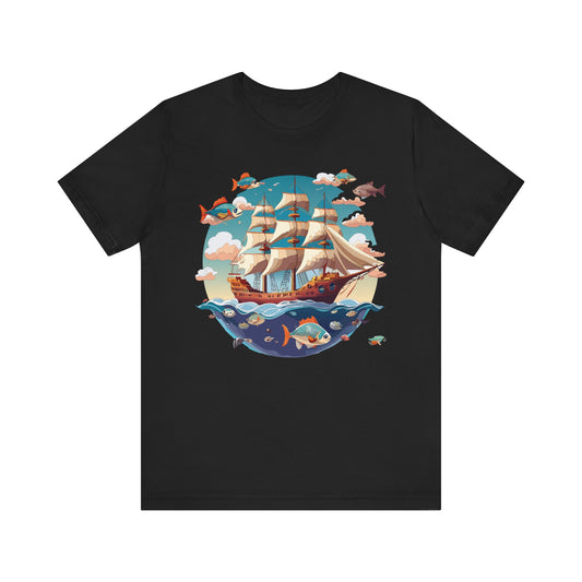 Ship Tee Shirt, Tee Shirt with Ship