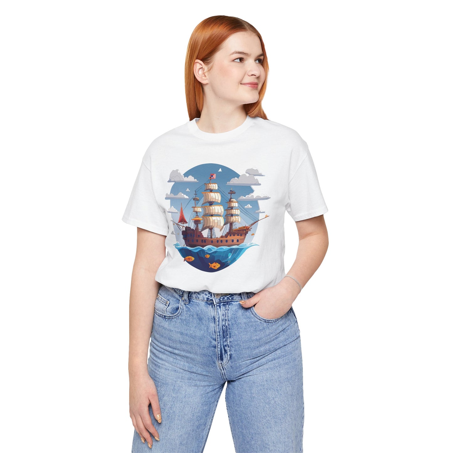 Ship Tee Shirt, Tee Shirt with Ship