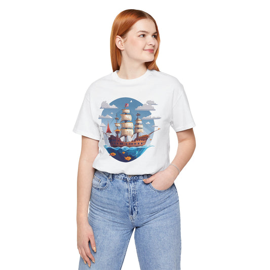 Ship Tee Shirt, Tee Shirt with Ship