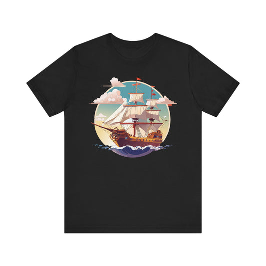 Ship Tee Shirt, Tee Shirt with Ship